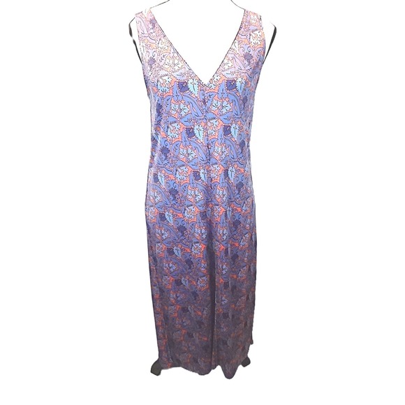Tory Burch Dresses & Skirts - Tory Burch‎ Sleeveless Maxi Dress Floral Blue Coral Spring Boho Casual Sz Med